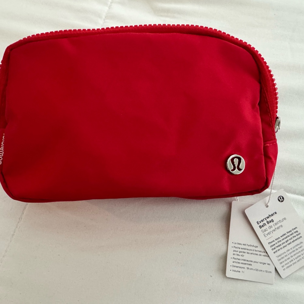 lululemon athletica Red Cosmetic Bag with Sleek Design